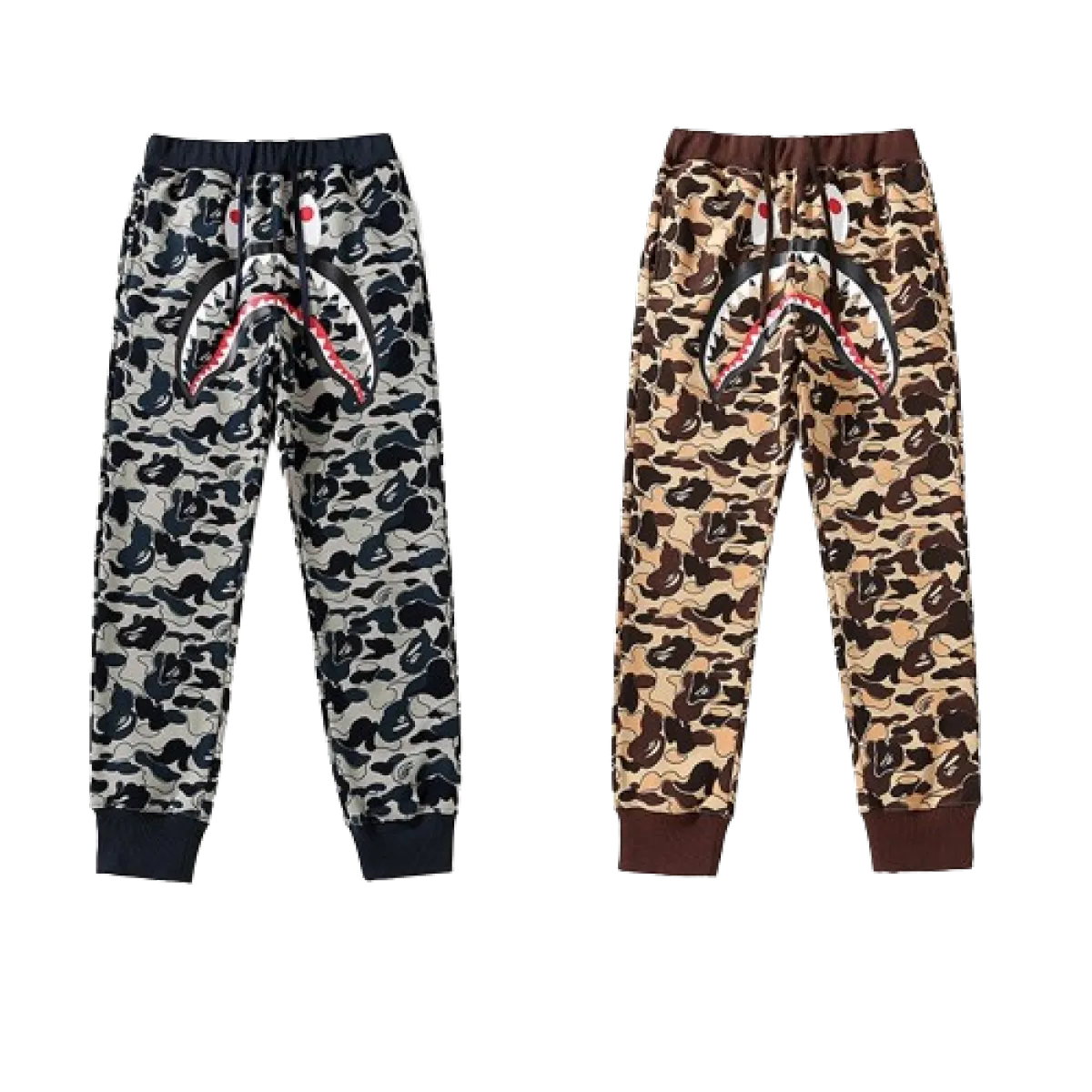 BAPE Shark Head Cookie Camouflage Shark Trousers