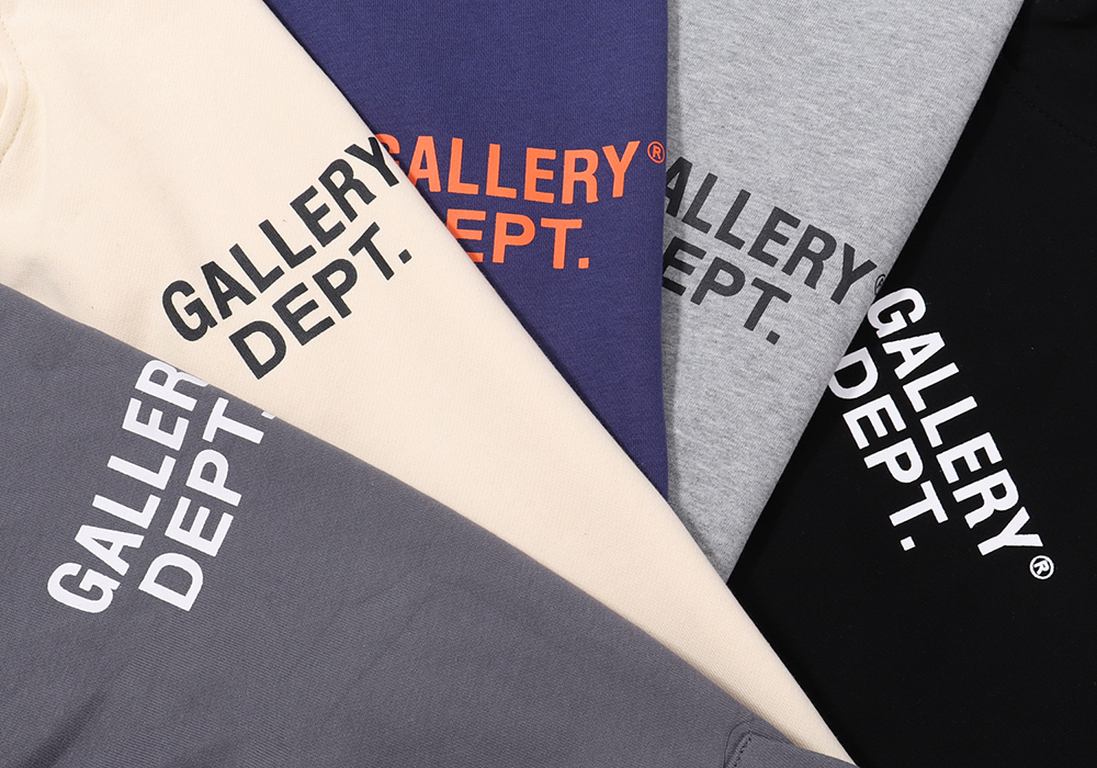 Gallery Dept Hoodie With Hat White Purple Black Grey