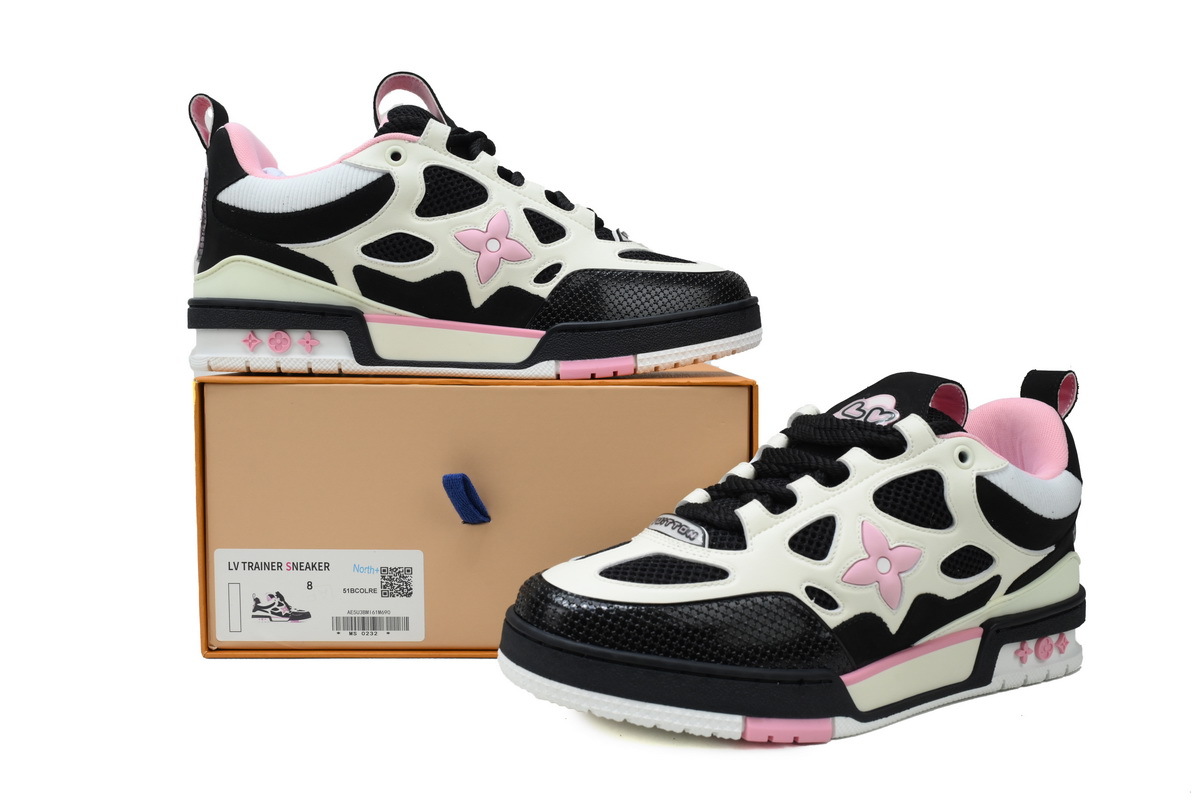 Louis Vuitton Skate Sneaker Black Cream Pink