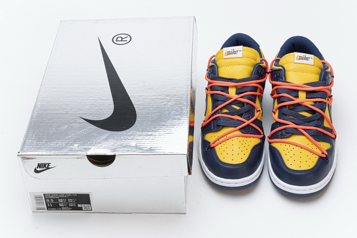 OFF WHITE X Nike Dunk SB Low White Michigan CT0856-700
