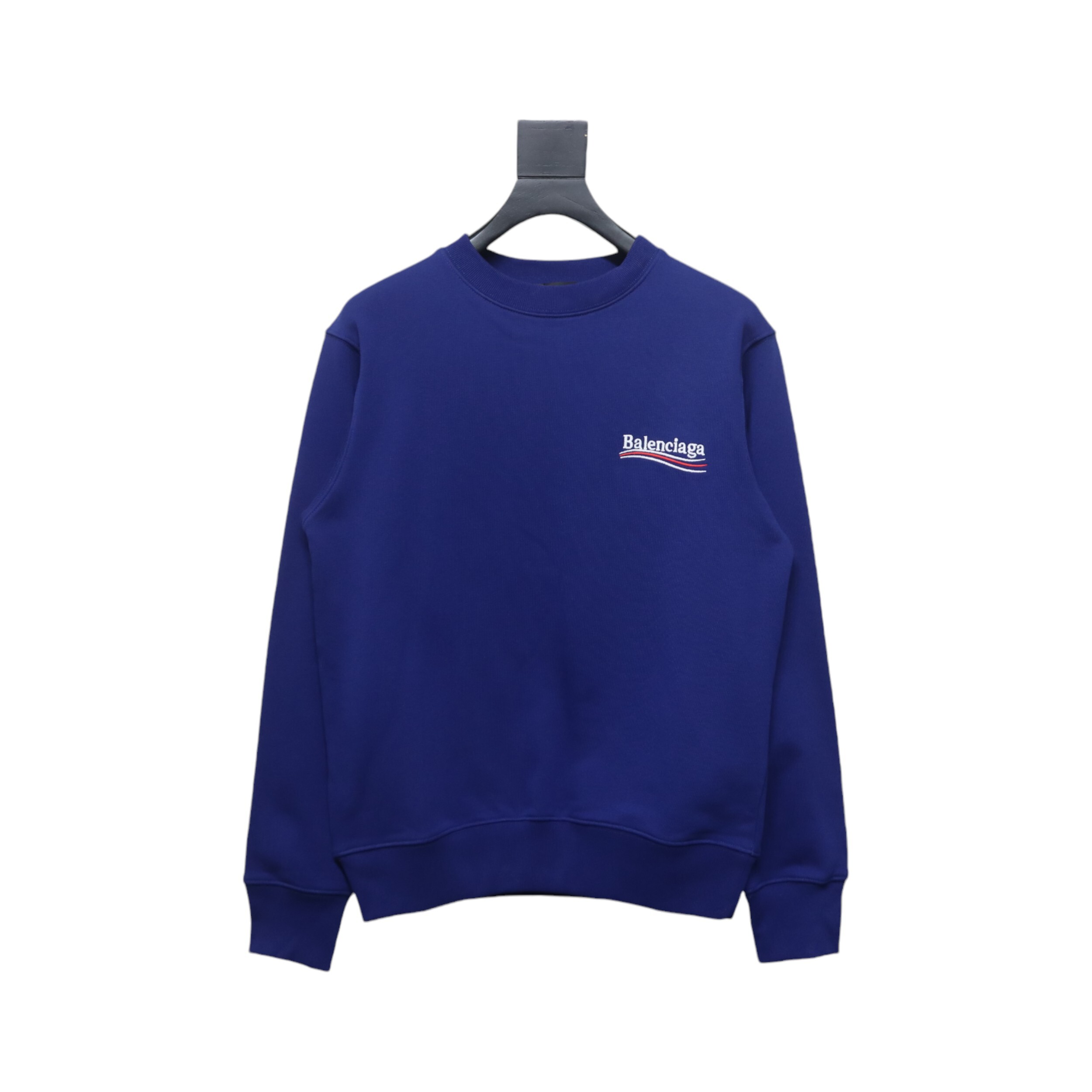 Balenciaga Campaign Logo Printed Crewneck Hoodie Navy