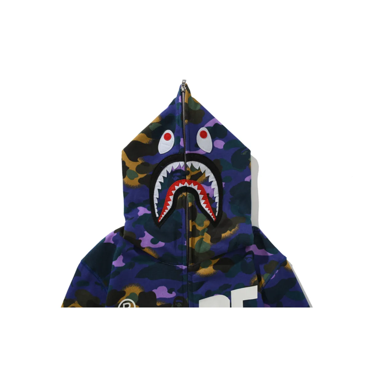 BAPE x Heron Preston Mix 1st Camo Shark Relaxed Fit Full Zip Hoodie Purple