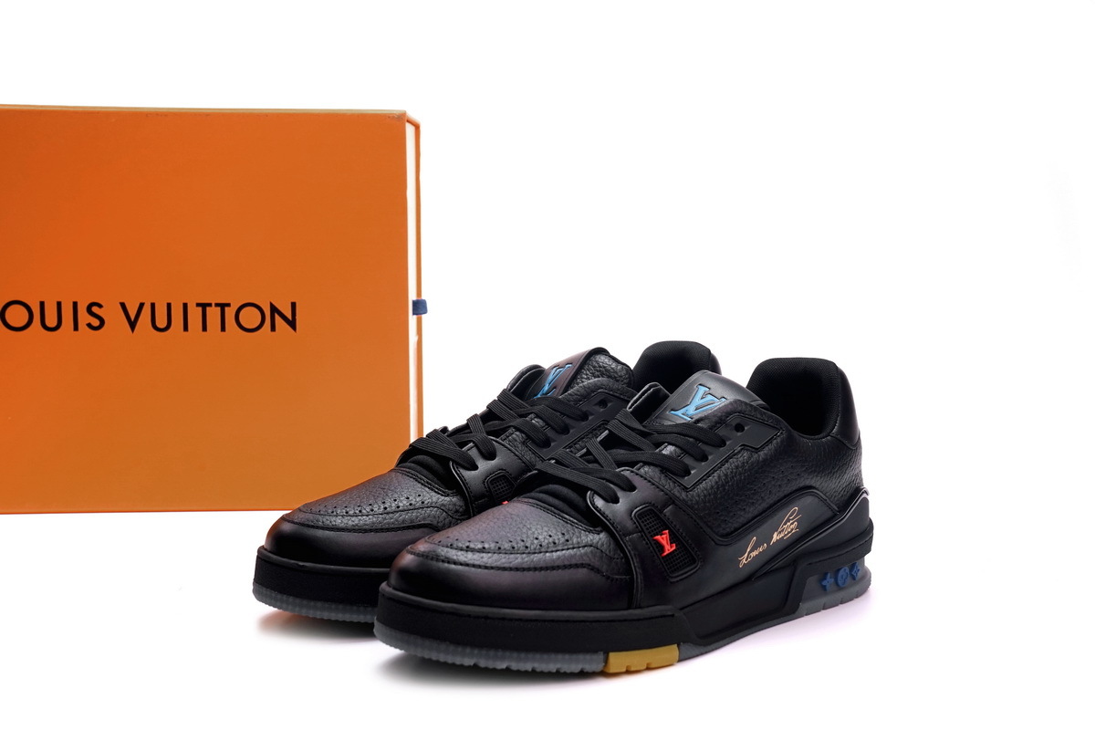 Louis Vuitton Trainer Black Litchi Pattern FD0226