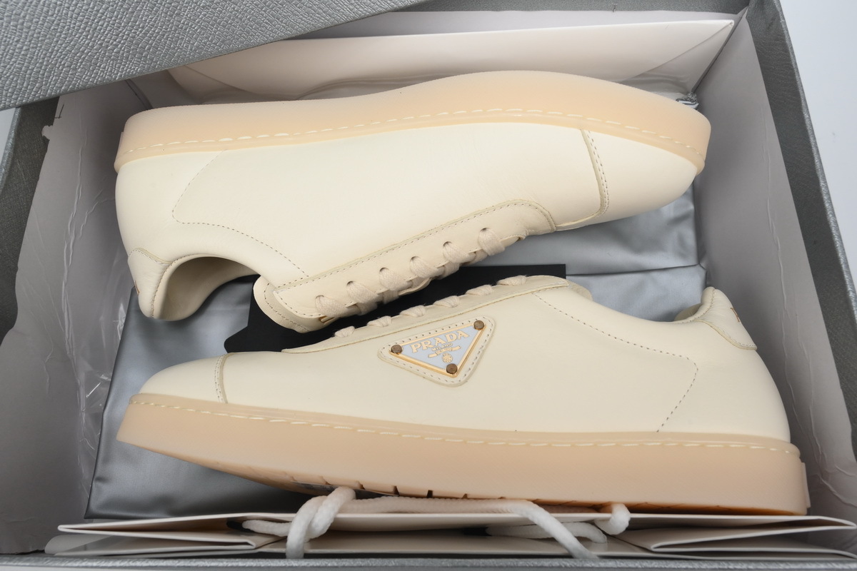 Prada Downtown Low Sneakers Rice White