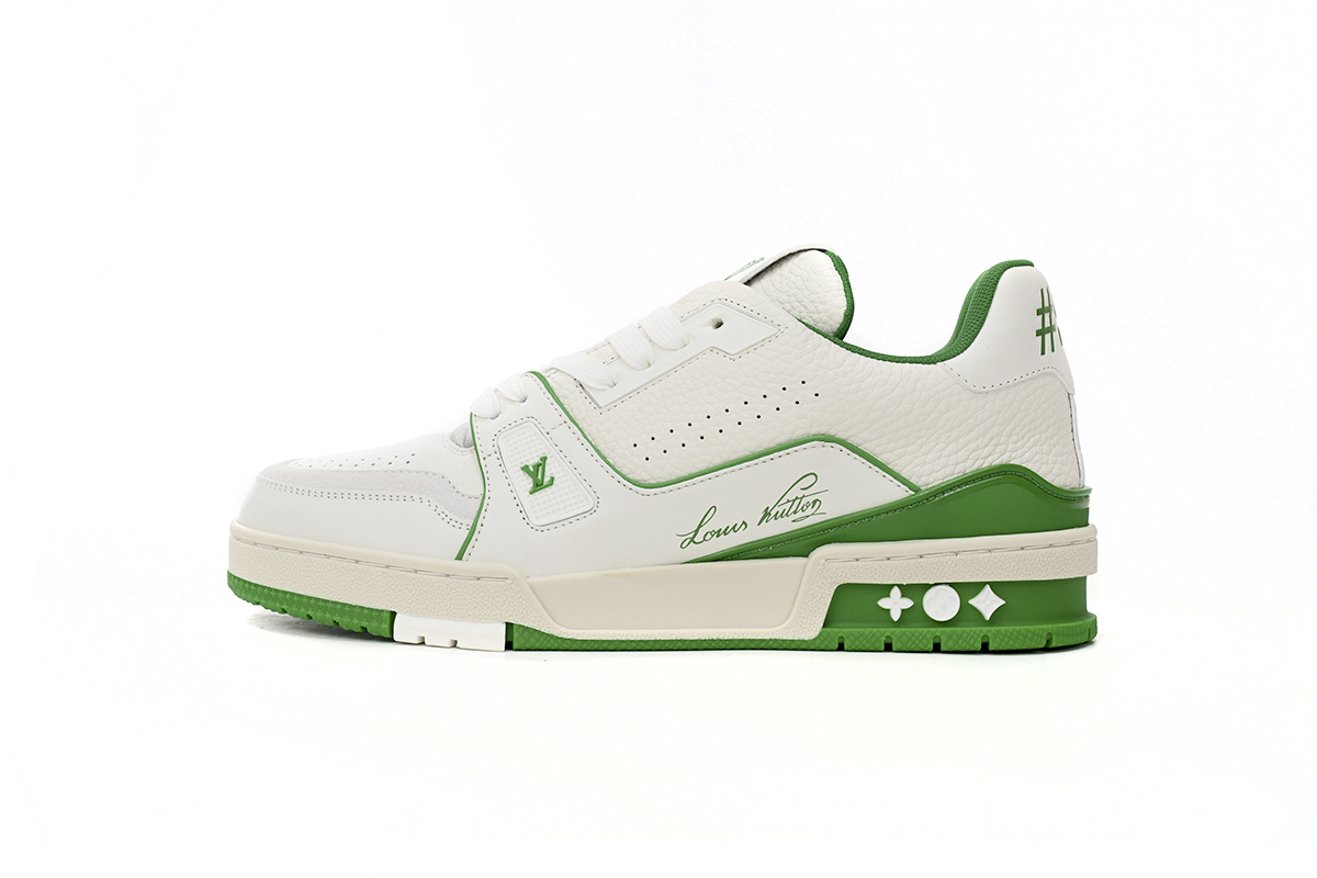 Louis Vuitton Trainer All Blue White Green Lychee Pattern 1ABNIS