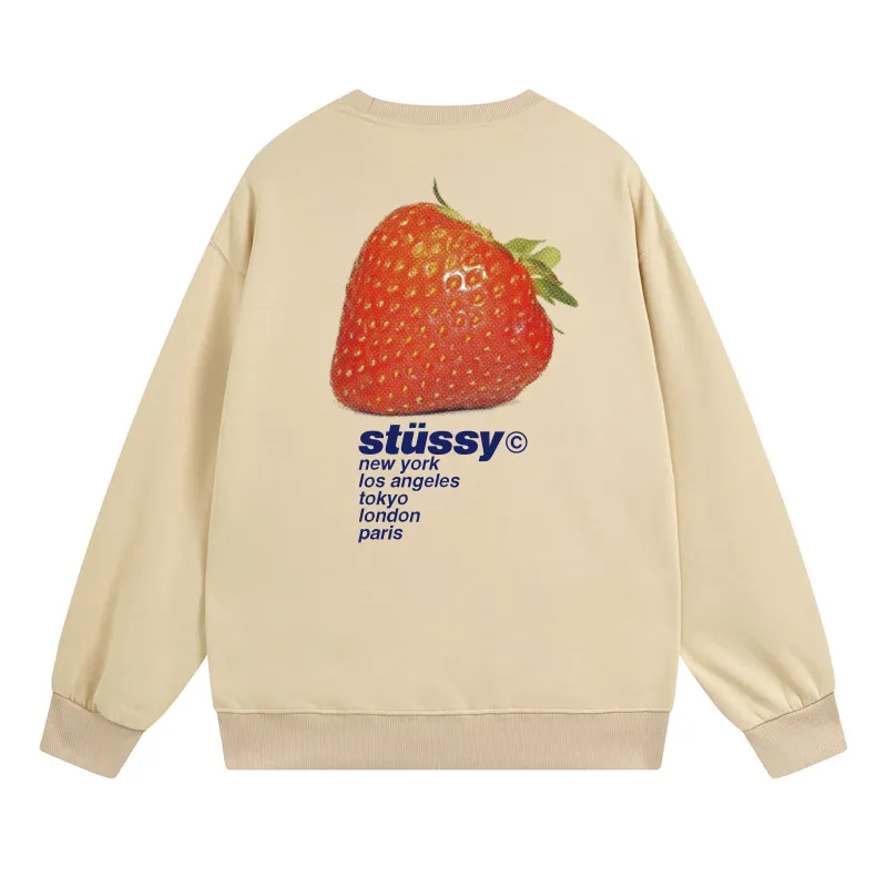 Stussy Jumper Strawberry Hoodie Beige