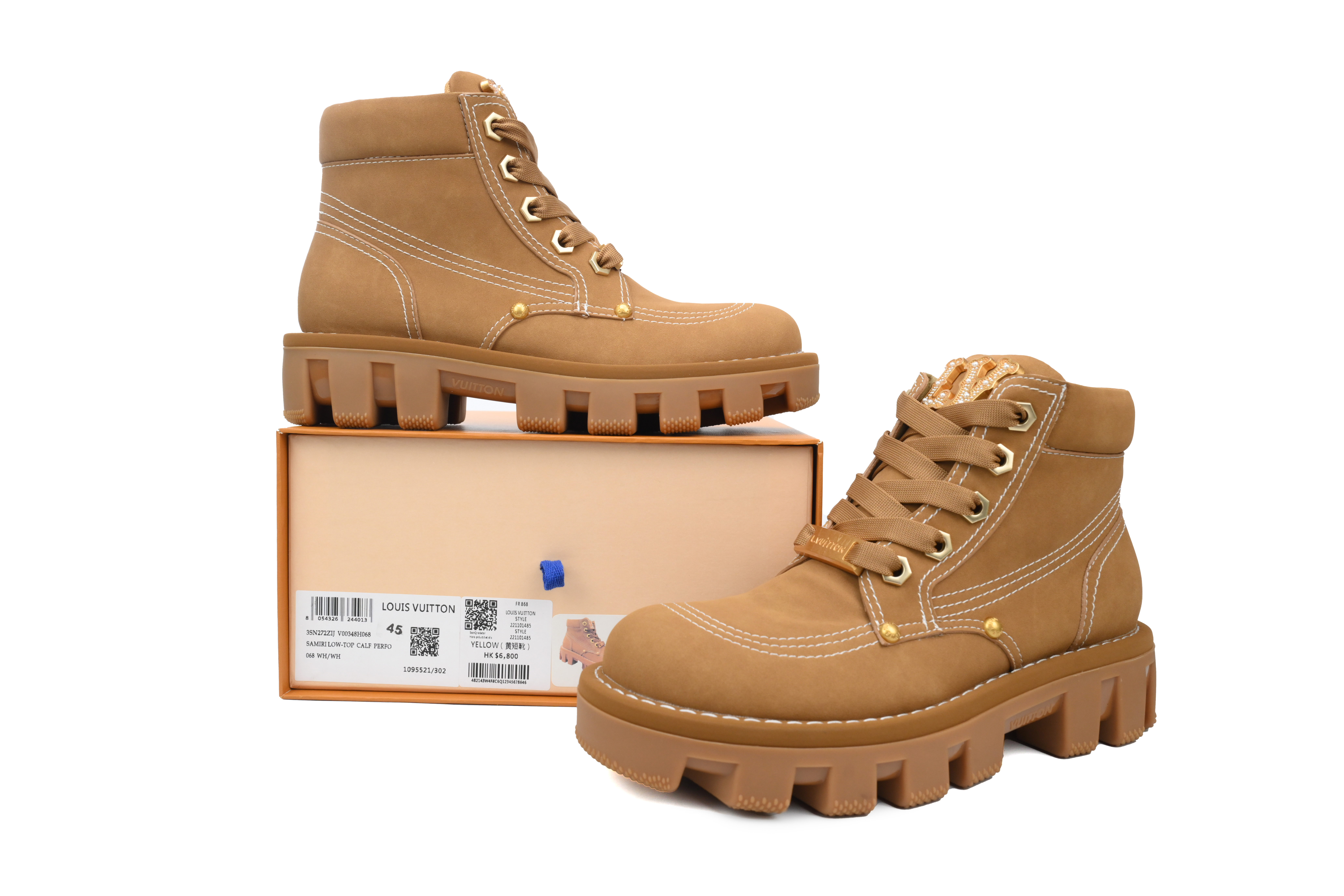 Louis Vuitton Checker Ankle Martin Boots 1ACN8B