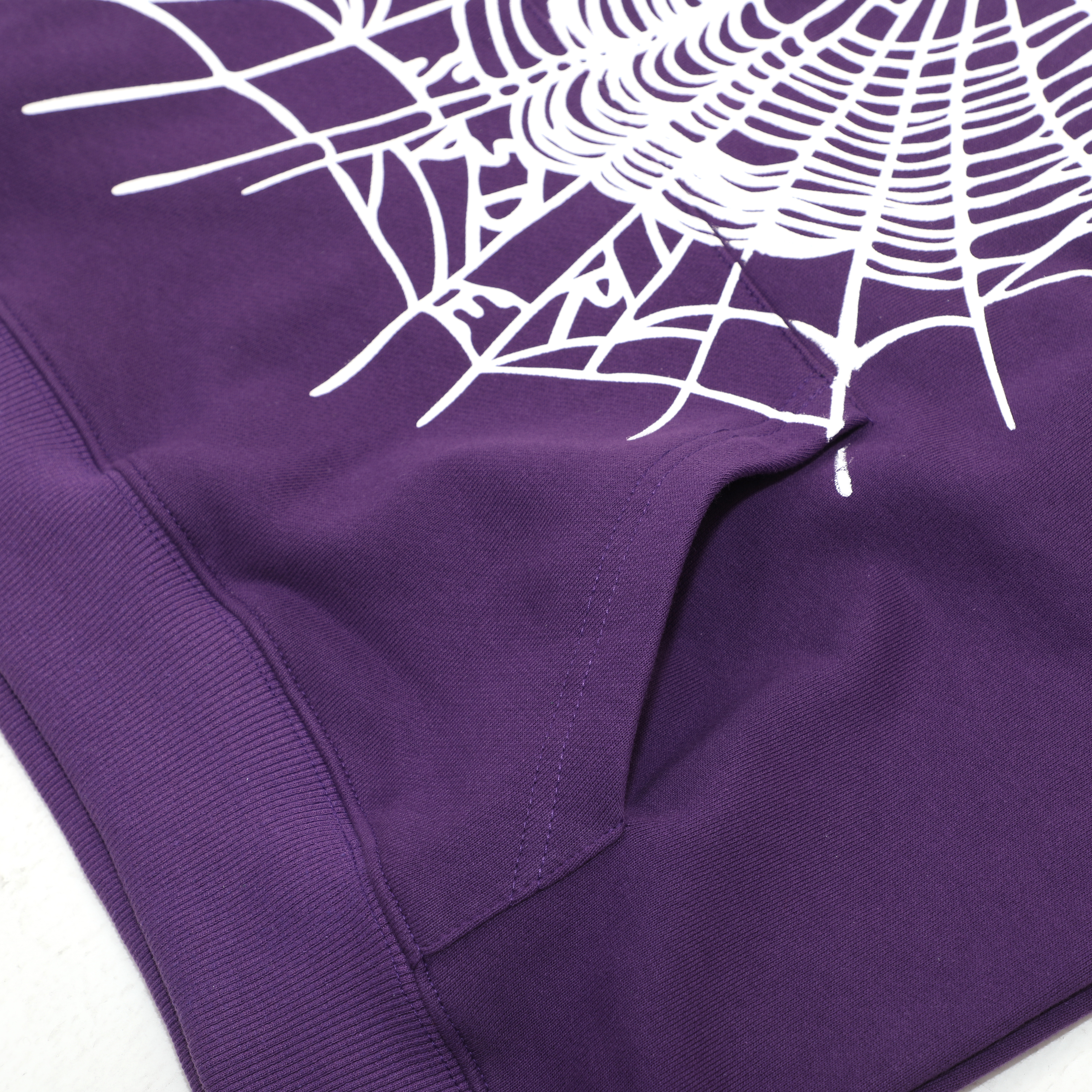 Sp5der Spider Web Print Gothic Punk Purple Hoodie