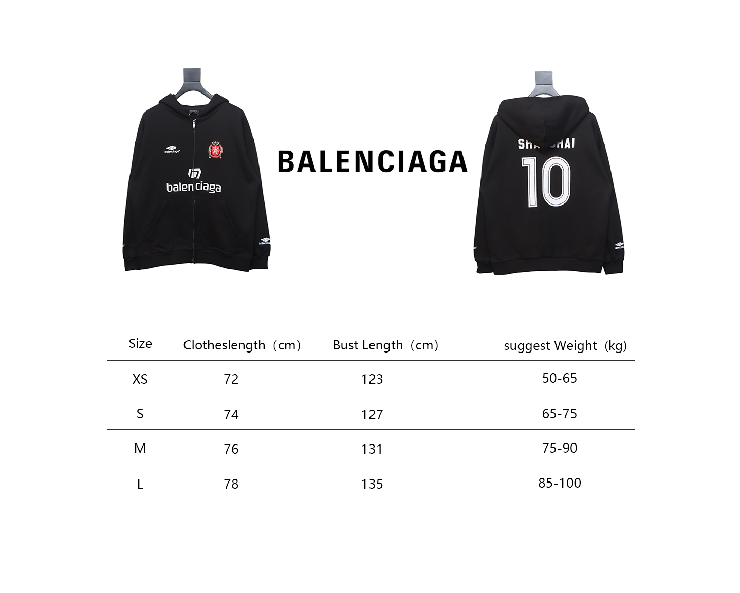 Balenciaga Paris Soccer Hoodie Black