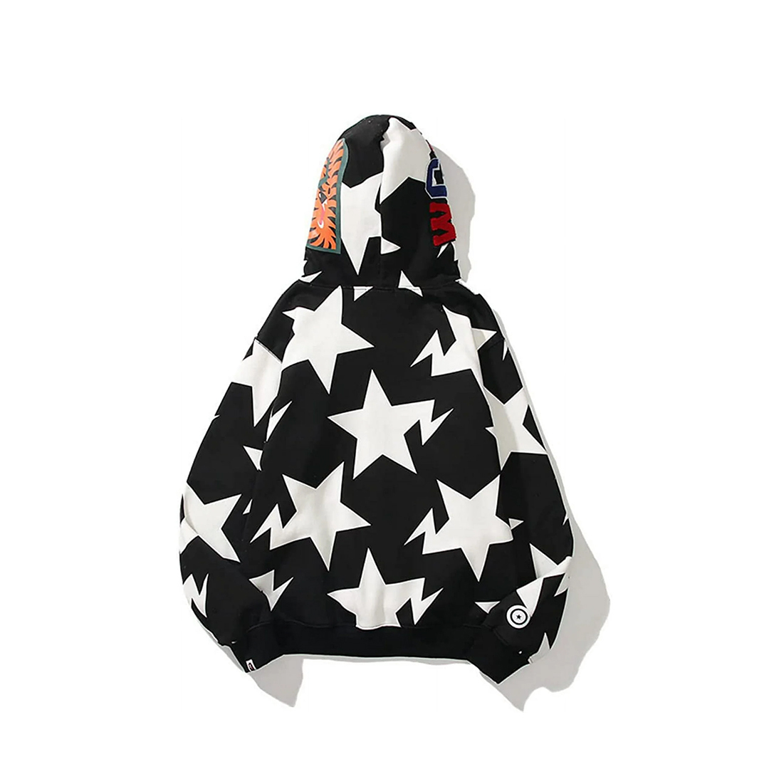 BAPE Hoodie Full Zip Shark Camo Head Black & Pink