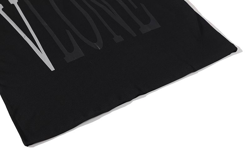 Vlone Shirt Reflective Letter Pattern Big V T-Shirt Black