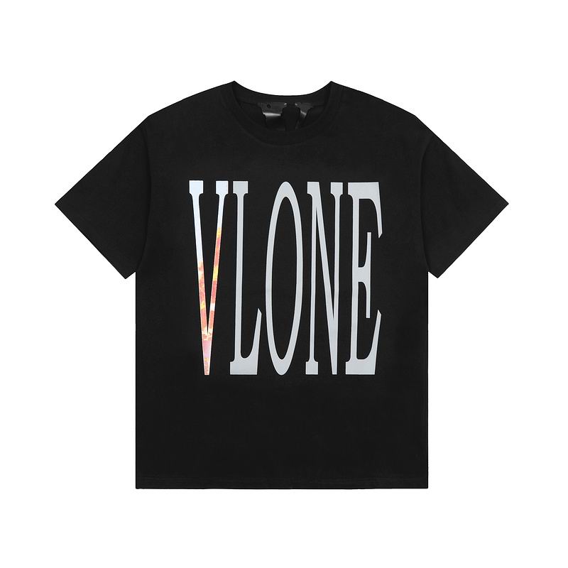 Vlone Shirt Clouds Pattern Big V T-Shirt Black