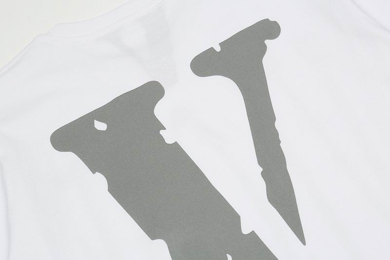 Vlone Shirt Reflective Letter Pattern Big V T-Shirt White