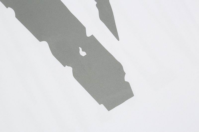 Vlone Shirt Reflective Letter Pattern Big V T-Shirt White