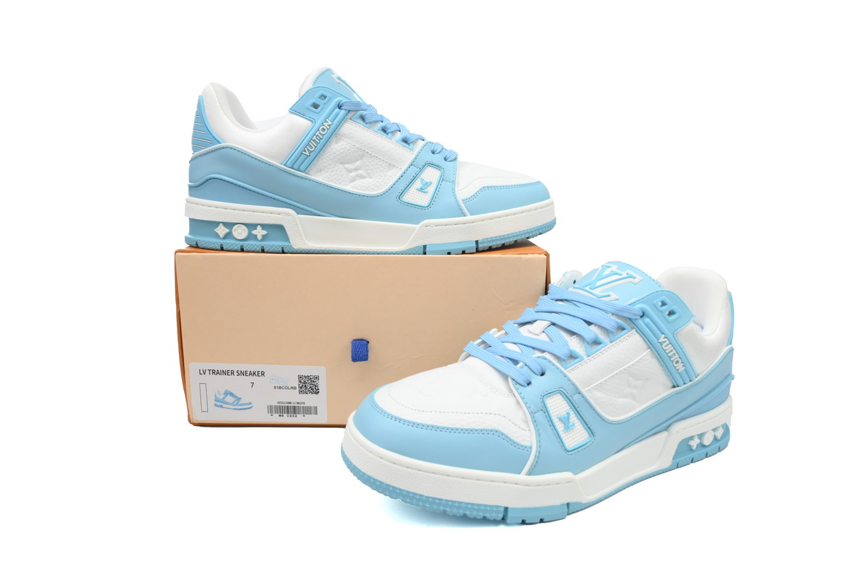 Louis Vuitton Trainer Low White Sky Blue