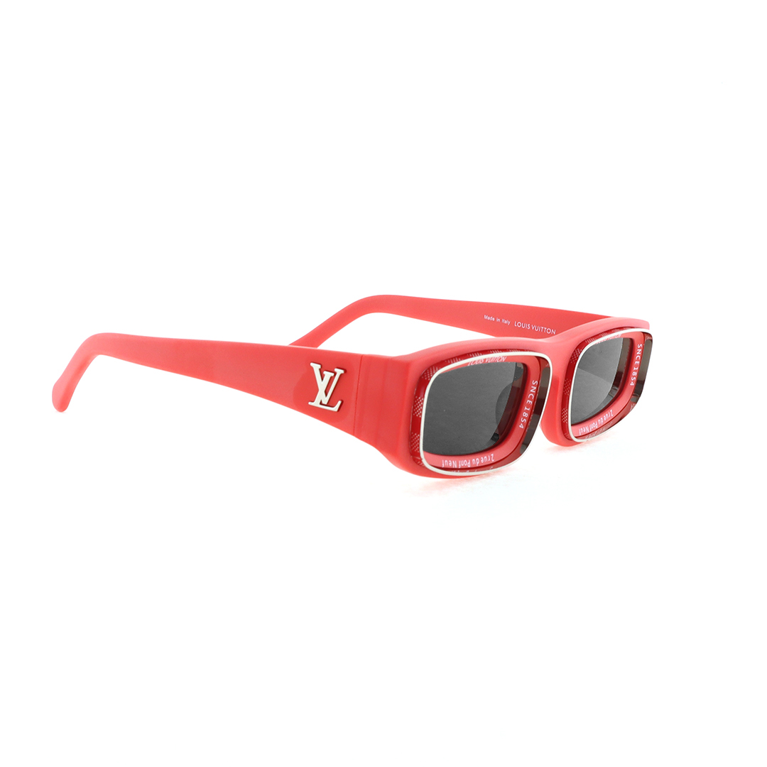 Louis Vuitton LV Super Vision Low Square Sunglasses Red Z2388E