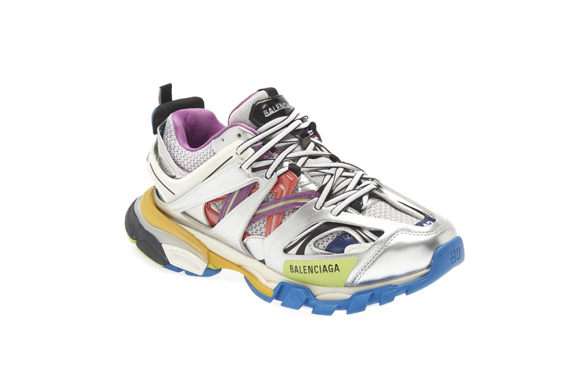 Balenciaga Track Leather Free White Silver Multi 542023 W2FSA 8123