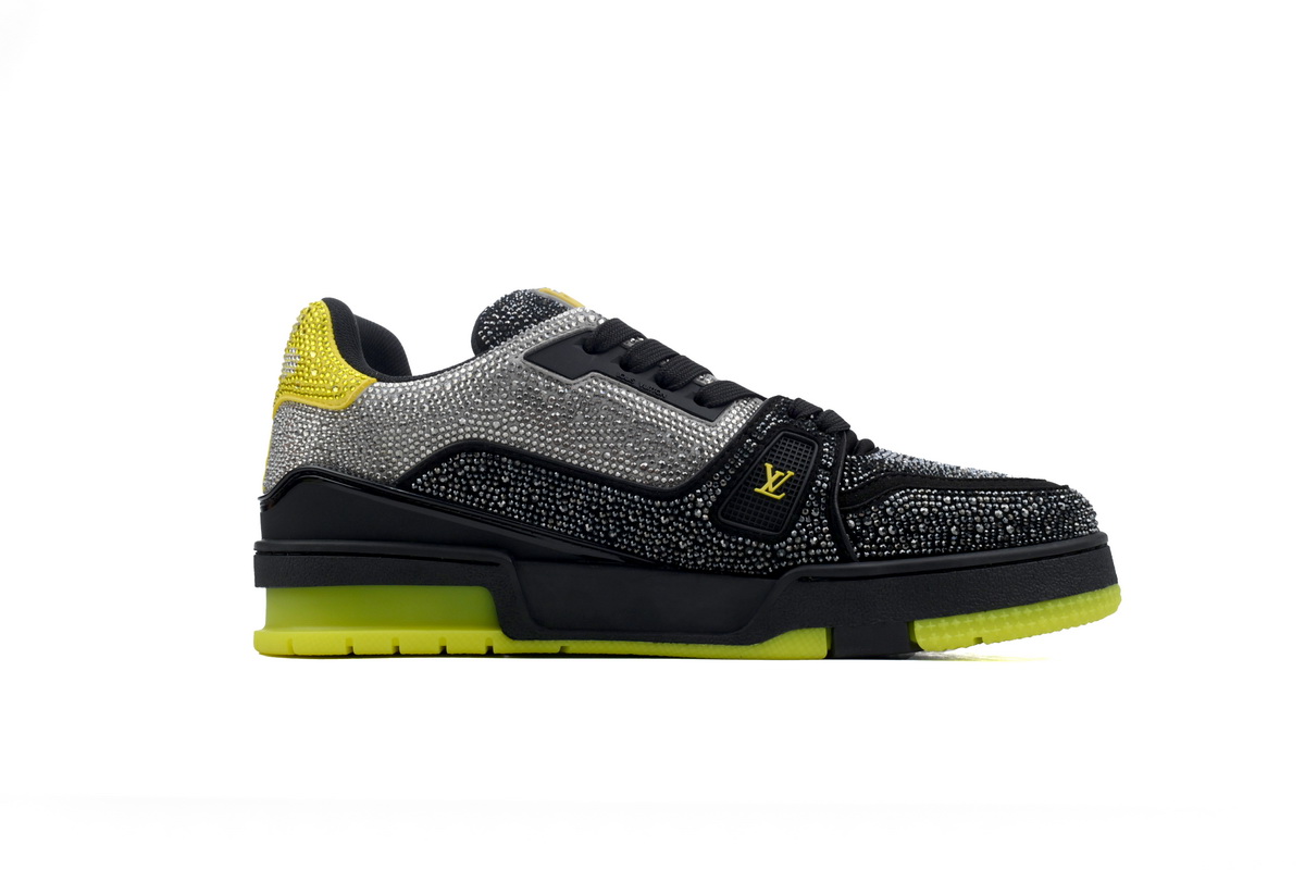 Louis Vuitton Trainer Black Yellow Rhinestone 1A9JXP