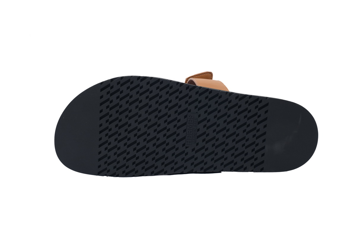 Hermes Calfskin Chypre Sandals Brown