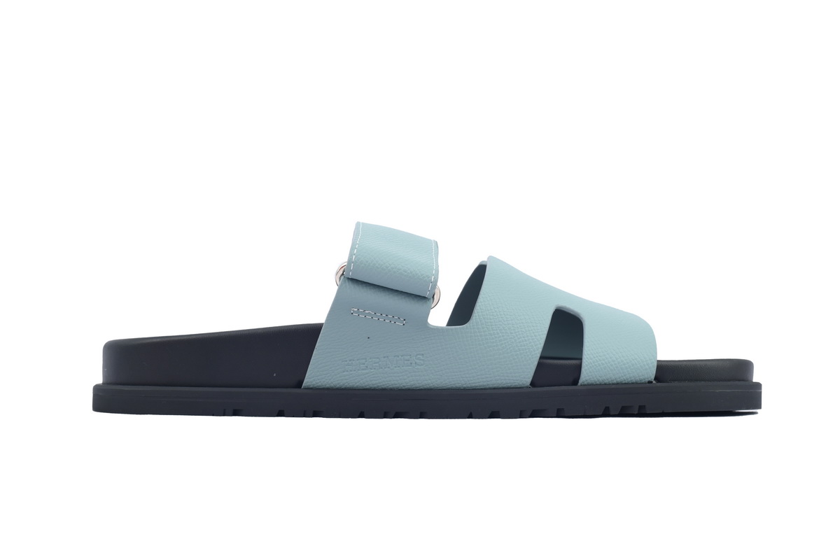 Hermes Calfskin Chypre Sandals Blue