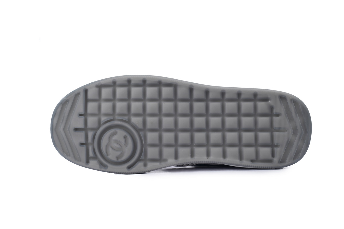 Chanel Suede Calfskin White Light Grey Low Top Sneakers