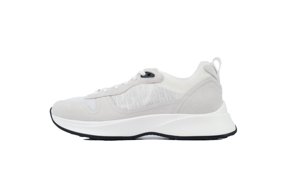 Dior B25 Runner White Oblique Suede 3SN259YTR_H069