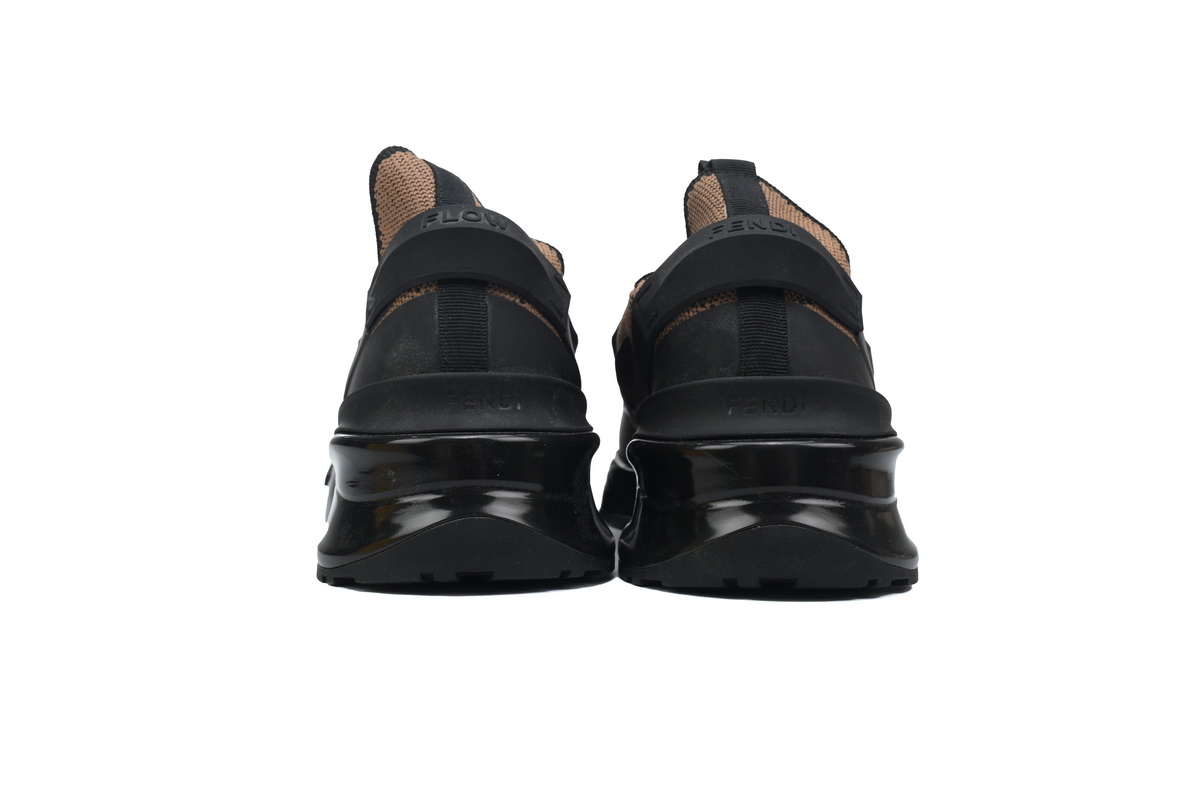 Fendi Knit Fabric And Rubber Flow Mesh Running Sneakers Brown