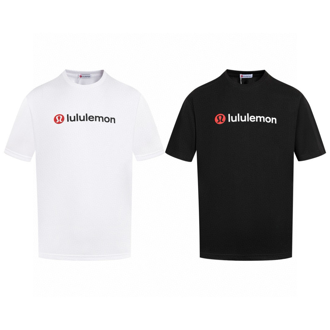 Lulu Letter Logo Laminated Three-dimensional T-shirt