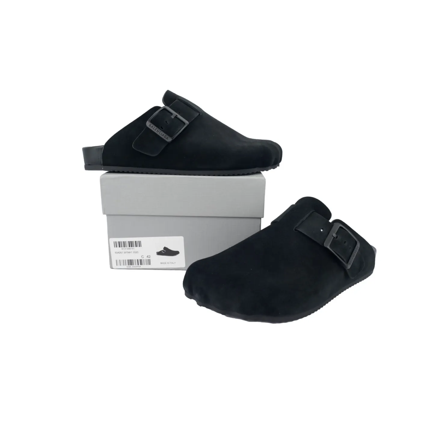 Balenciaga Sunday Suede Mules Black