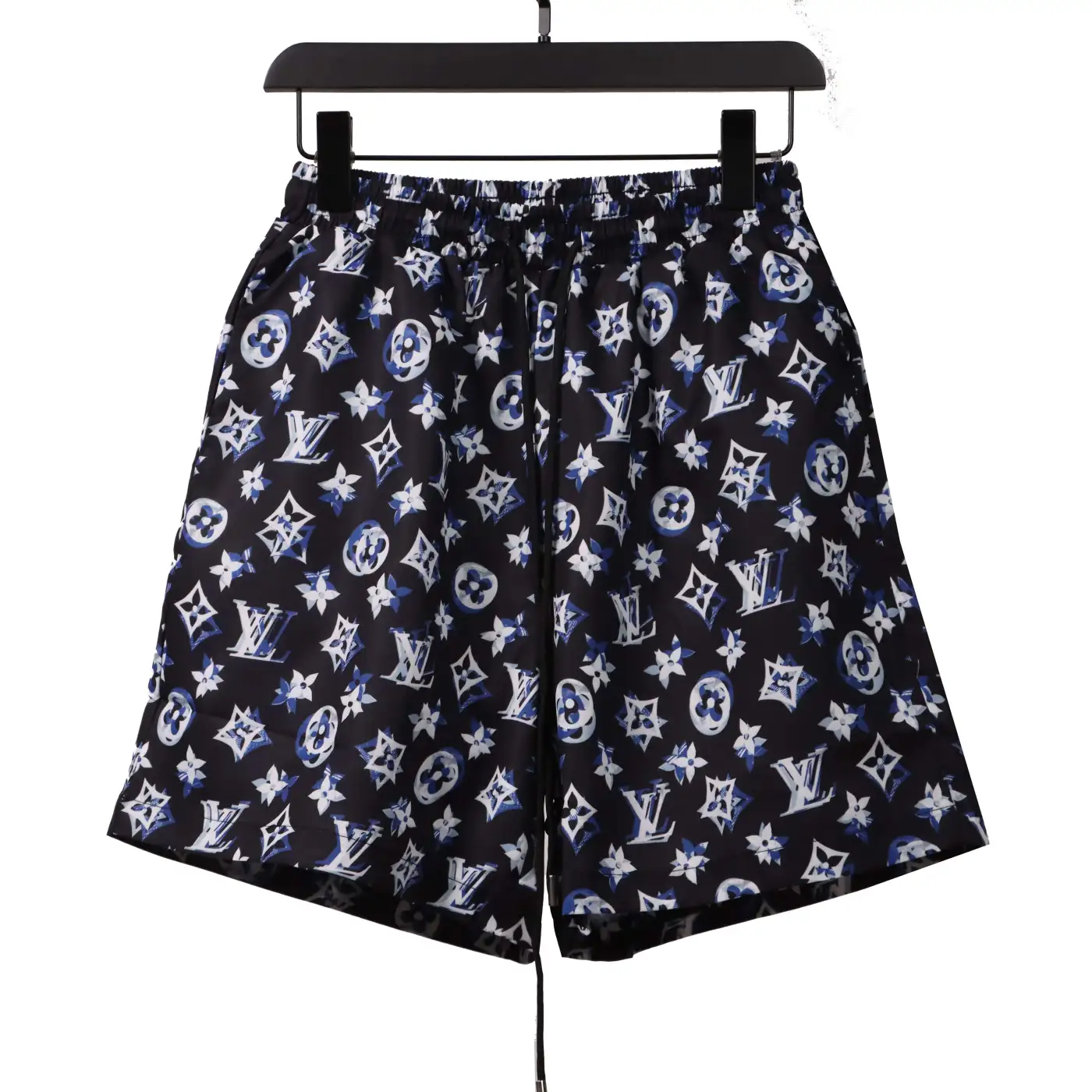 Louis Vuitton Overlapping Monogram Printed Beach Shorts Dark Blue