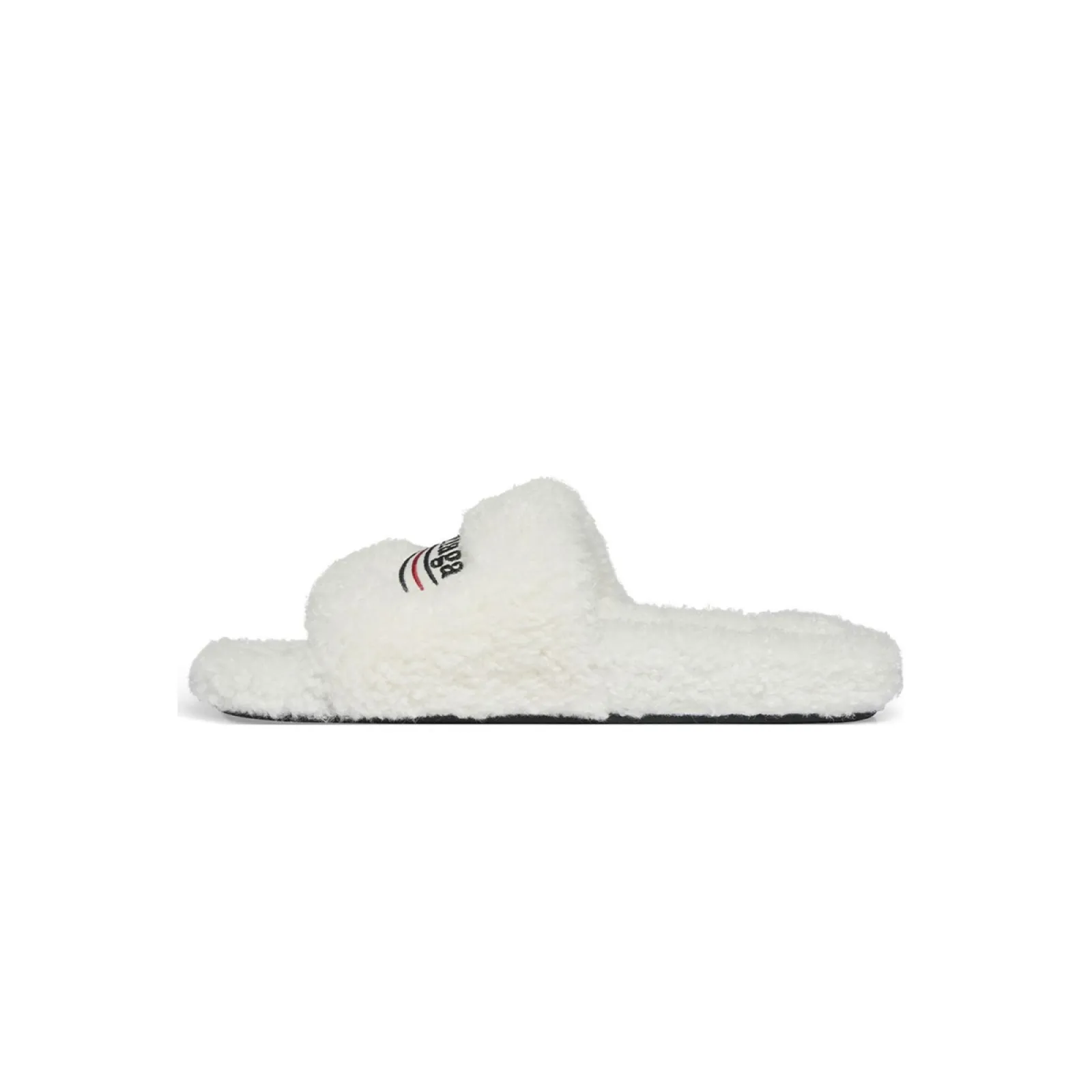 Balenciaga Furry Slide White