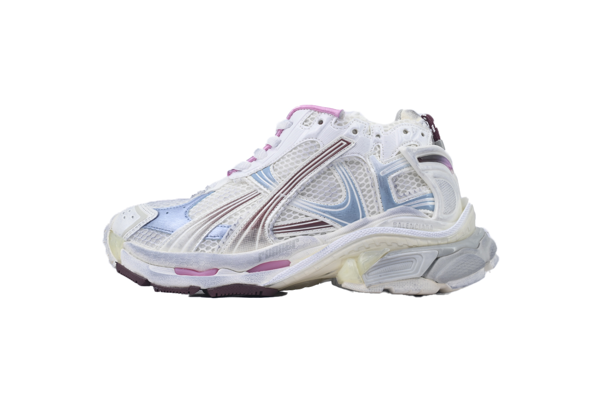 Balenciaga Runner Sneaker White Blue Pink 772767 WRUNG 3120