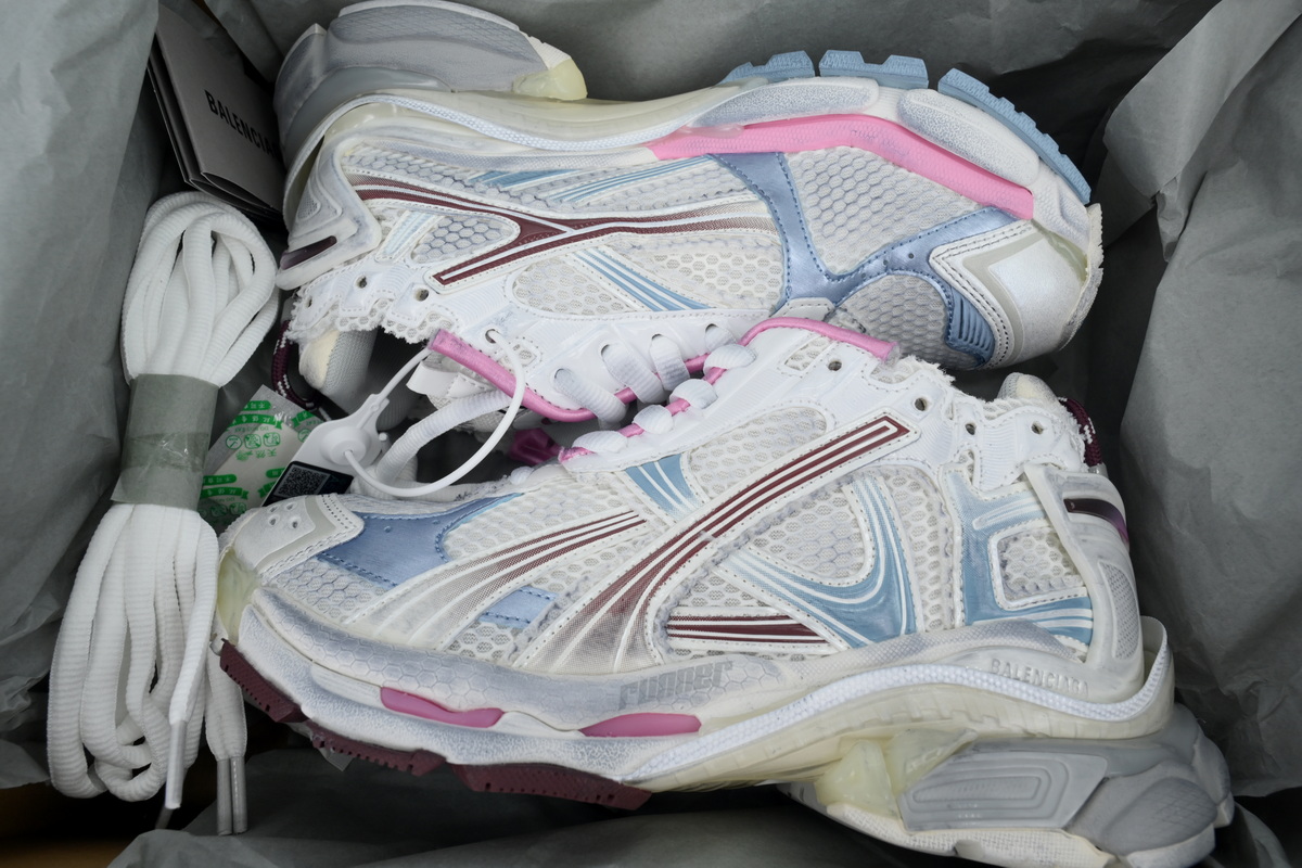 Balenciaga Runner Sneaker White Blue Pink 772767 WRUNG 3120