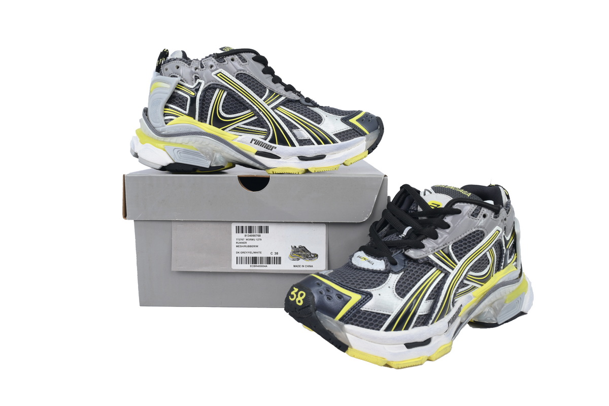 Balenciaga Runner Sneaker Grey Black Yellow 772767 W3RMU 1279