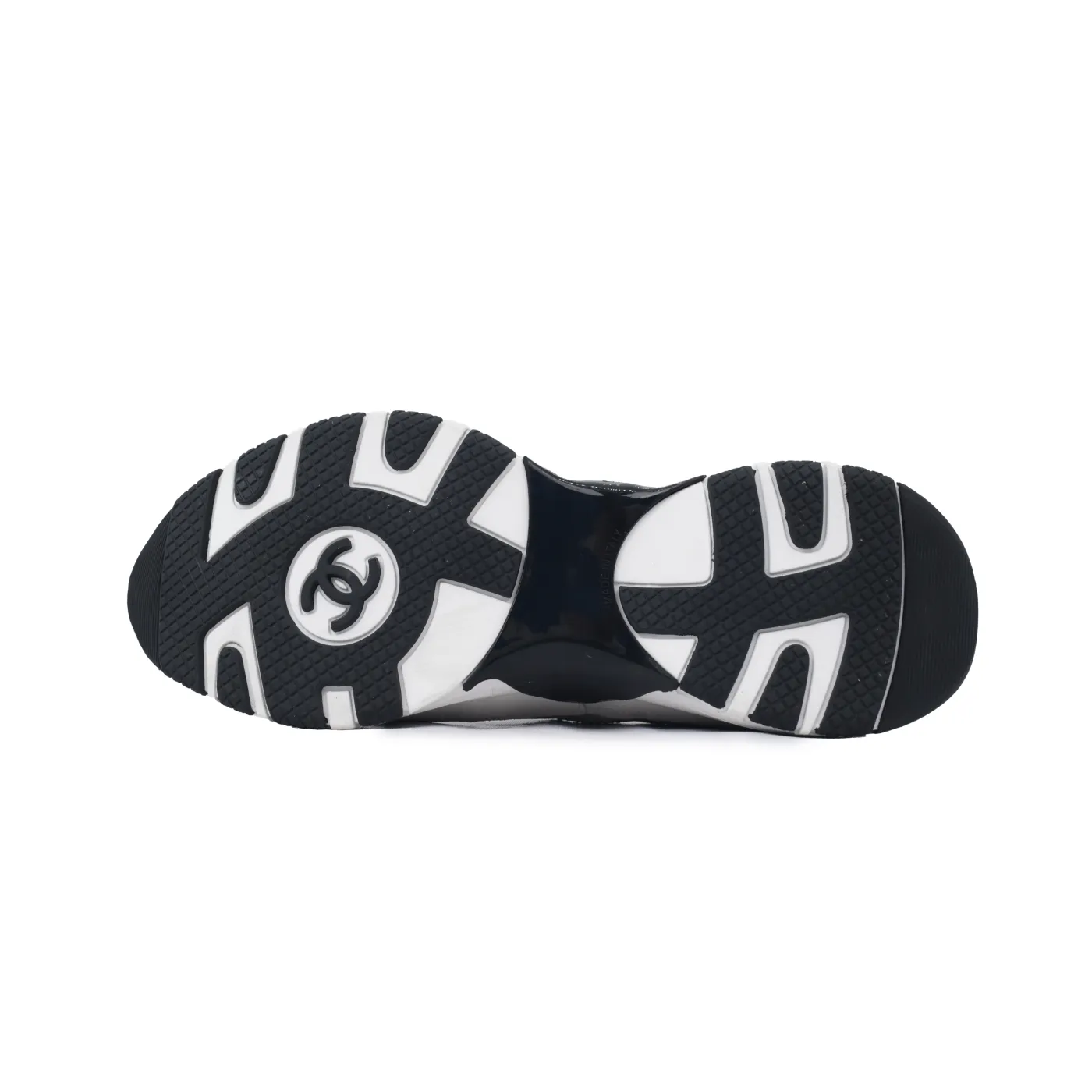 Chanel Interlocking CC Logo Calfskin & Suede Calfskin Sneakers White