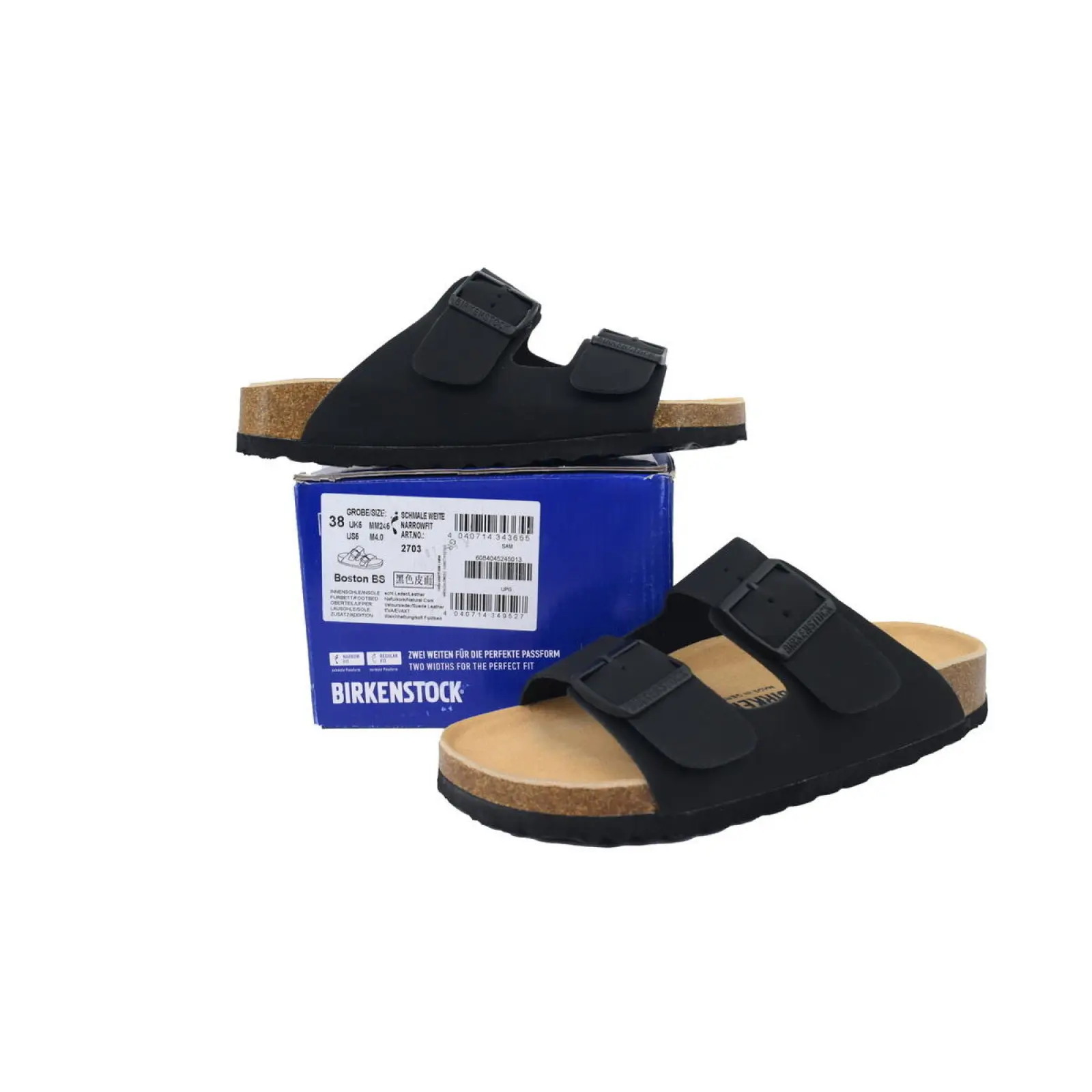 Birkenstock Boston Soft Footbed Black Leather Surface