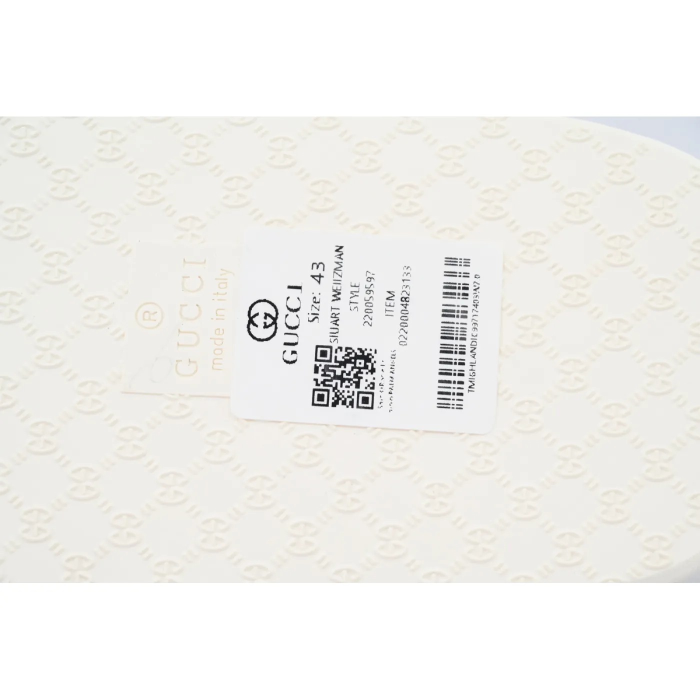 Gucci Slippers Silver Printed Rice White