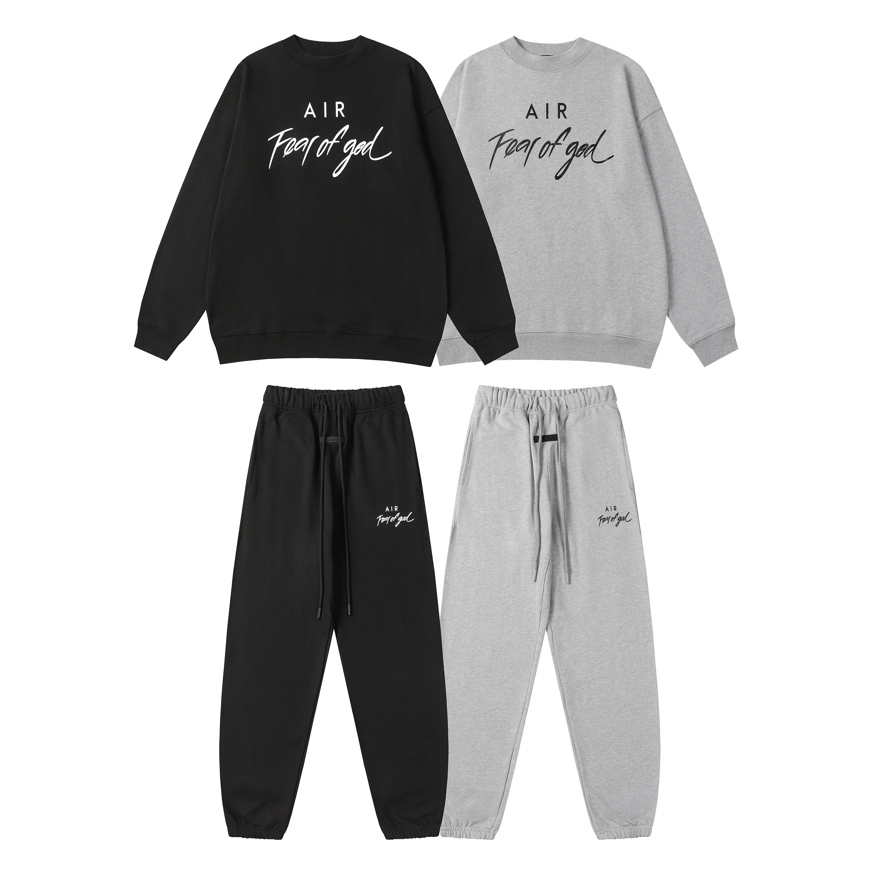 Fear Of God Essential Air Letter Hoodie Sweatpant Set