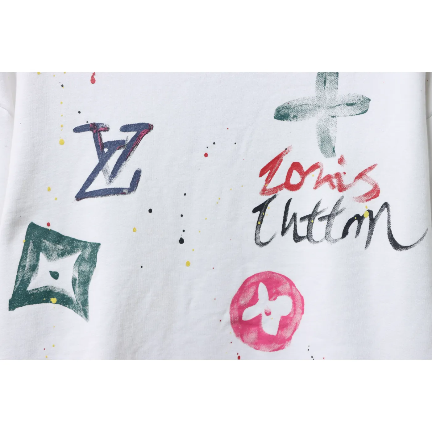 Louis Vuitton Graffiti Crew Neck Sweatshirt White