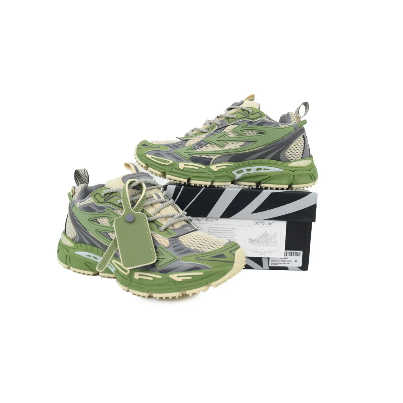 Off-White Be Right Back Military Green Grey OMIA295F24 FAB001 0038