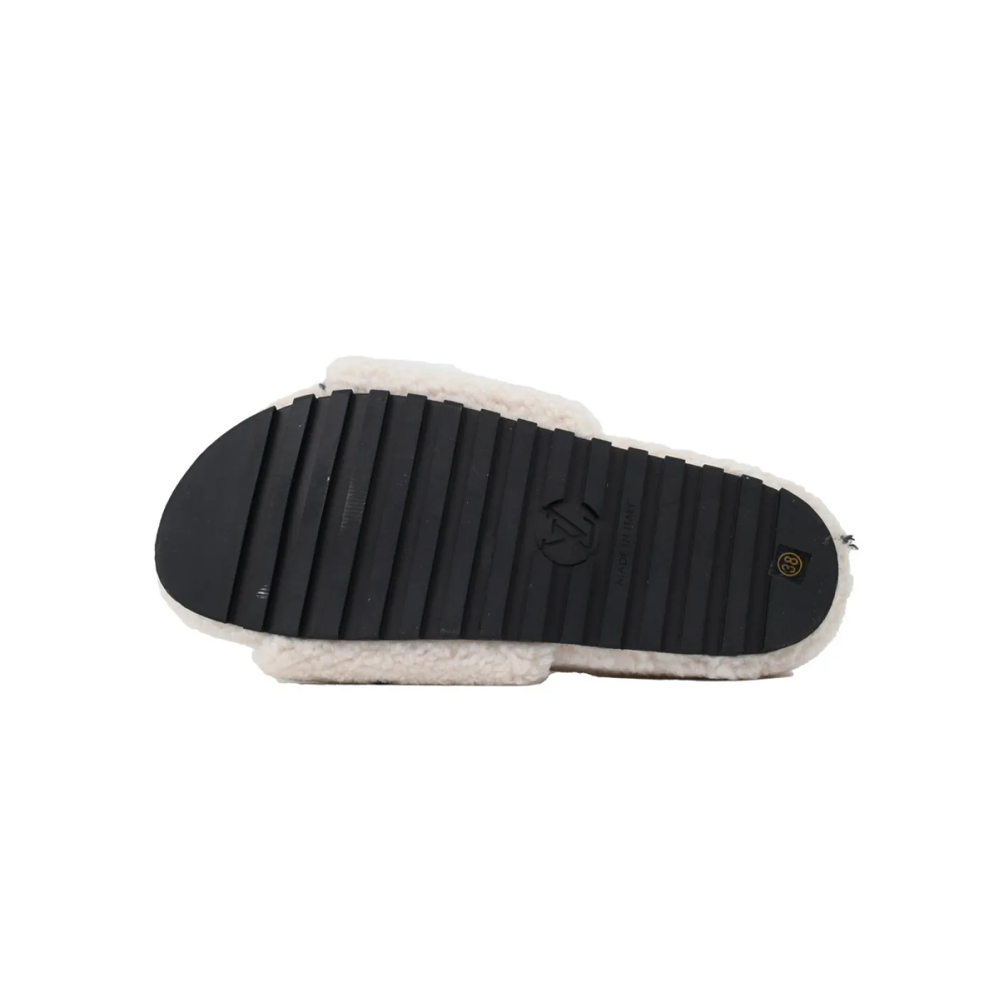 Louis Vuitton Bom Dia Shearling Flate Slippers Beige