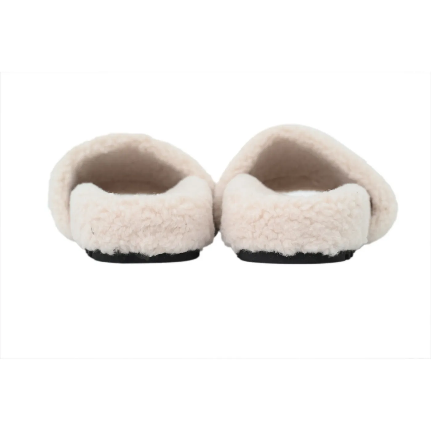 Louis Vuitton Bom Dia Shearling Flate Slippers Beige