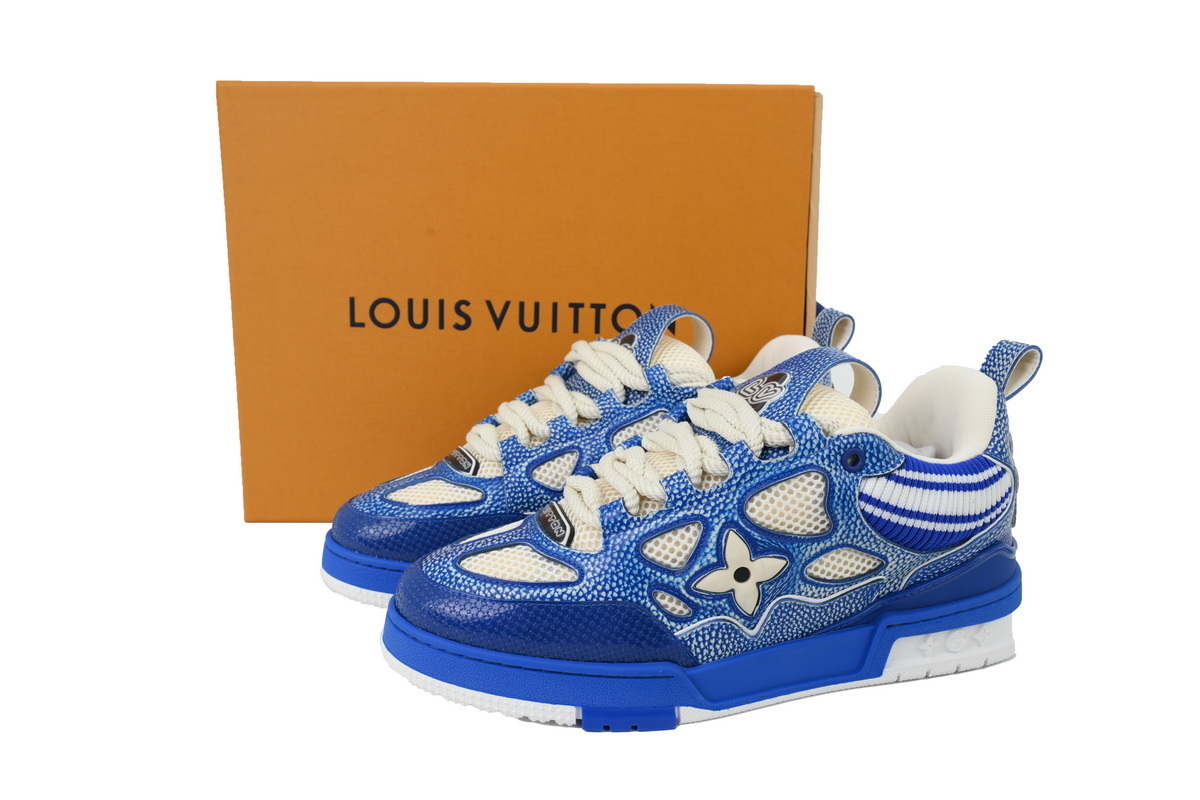 Louis Vuitton LV Skate Sneaker Knitted Collar Blue 1AHSXP