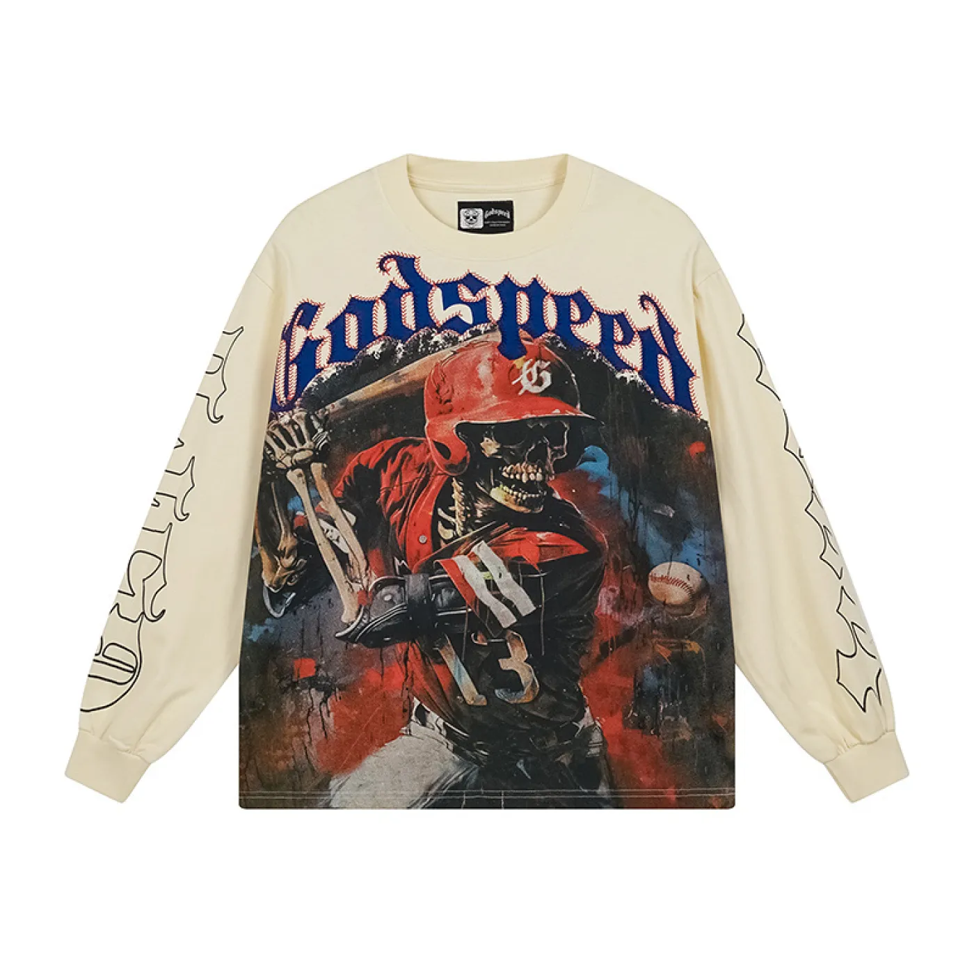Godspeed Rock Baseball Skeleton T-shirt Bone