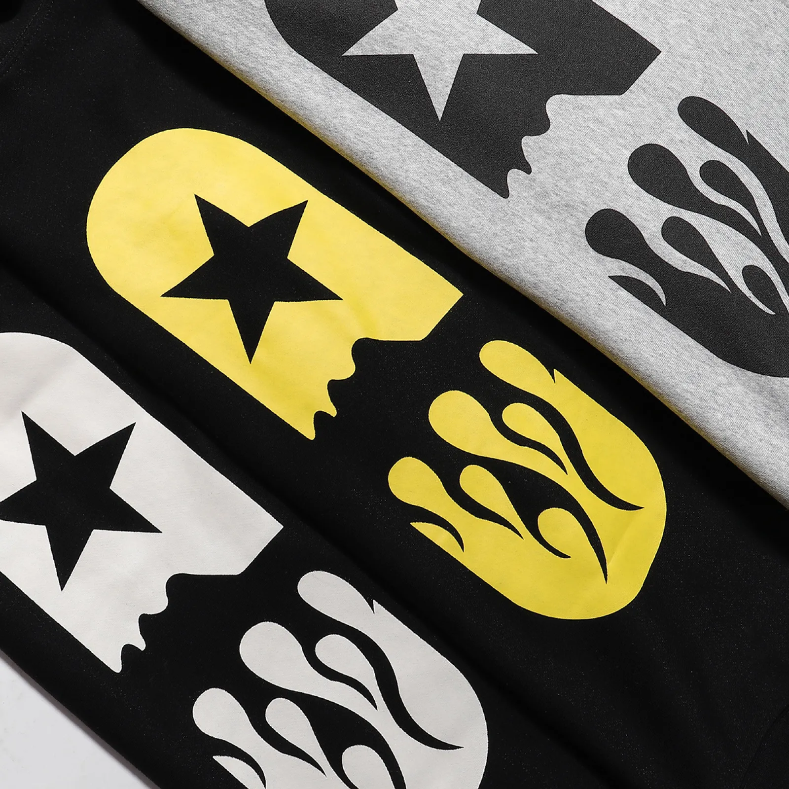 Hellstar Hoodies Black Yellow/Gray/Black White