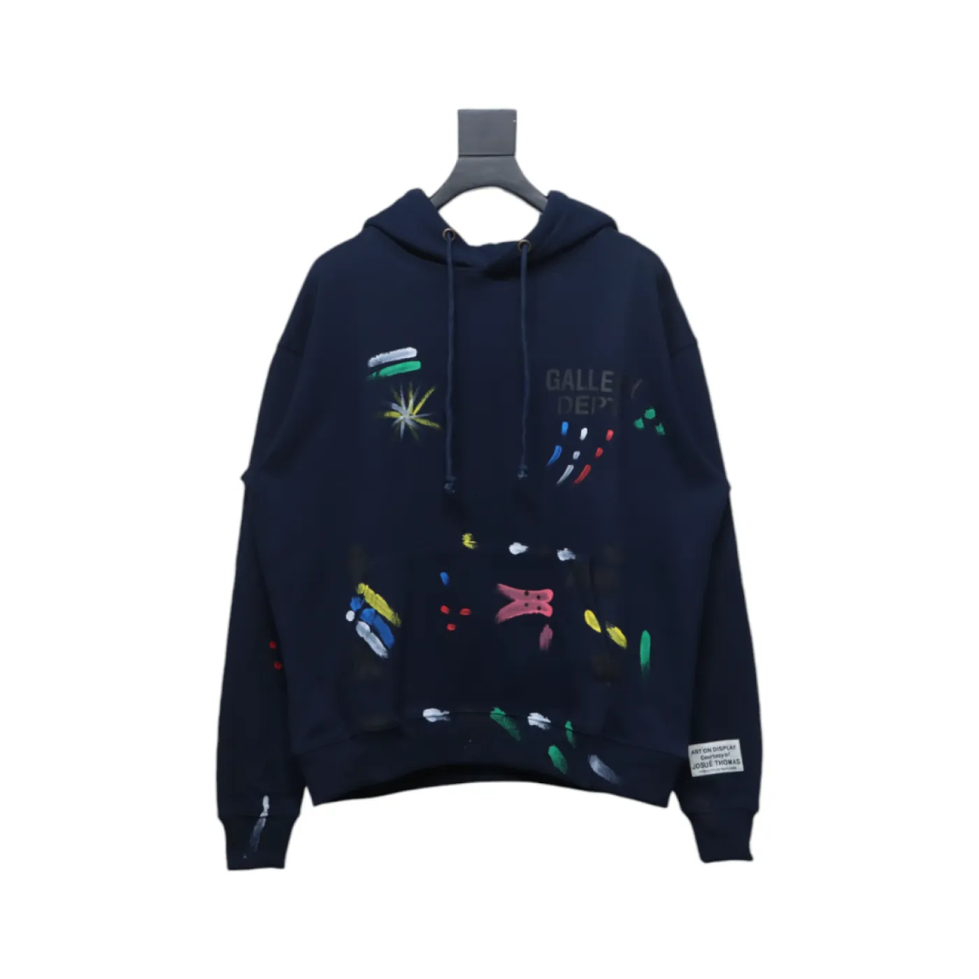 Gallery Dept. Splatter Letter Hoodie Dark Blue