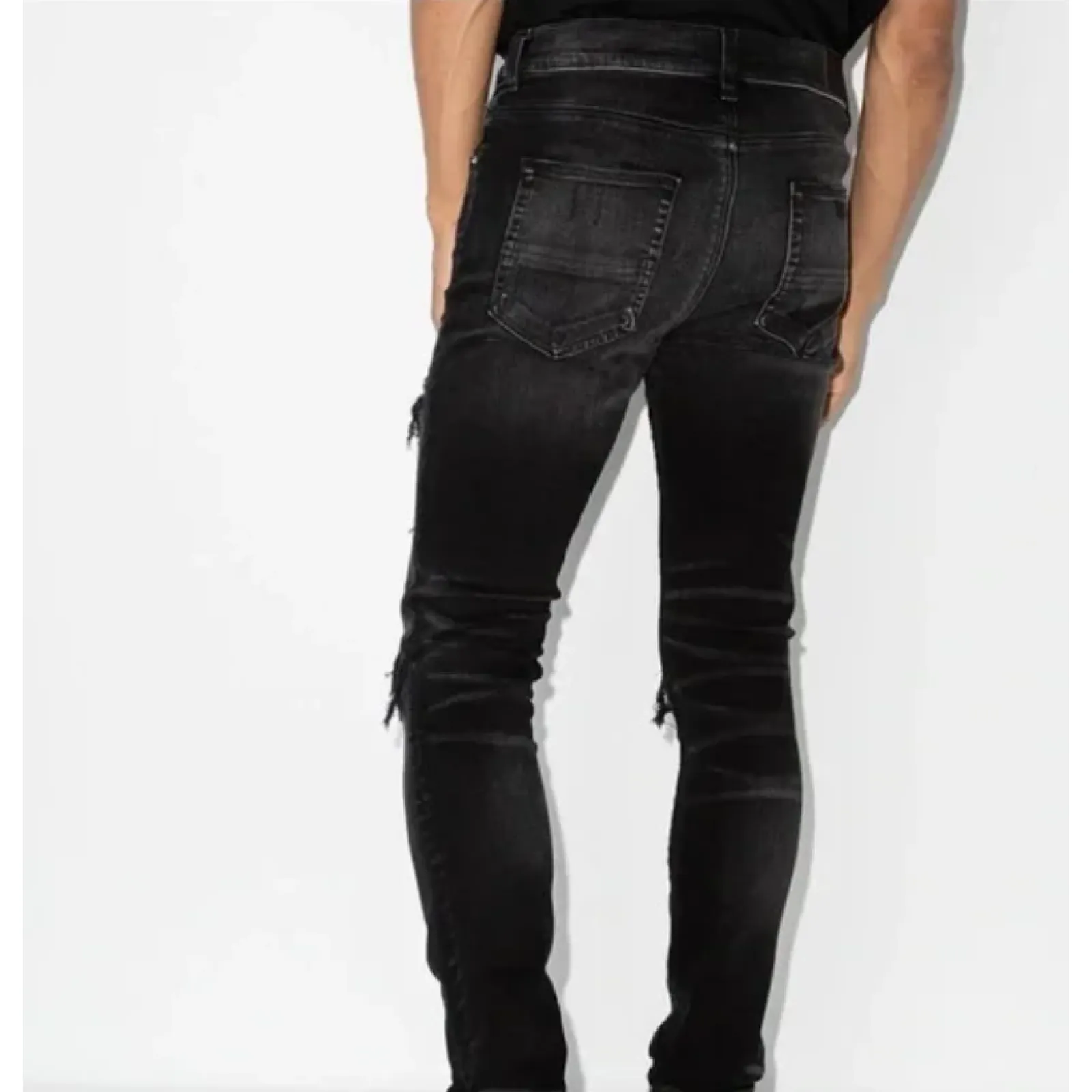Amiri Distressed MX1 Jean Black Pink