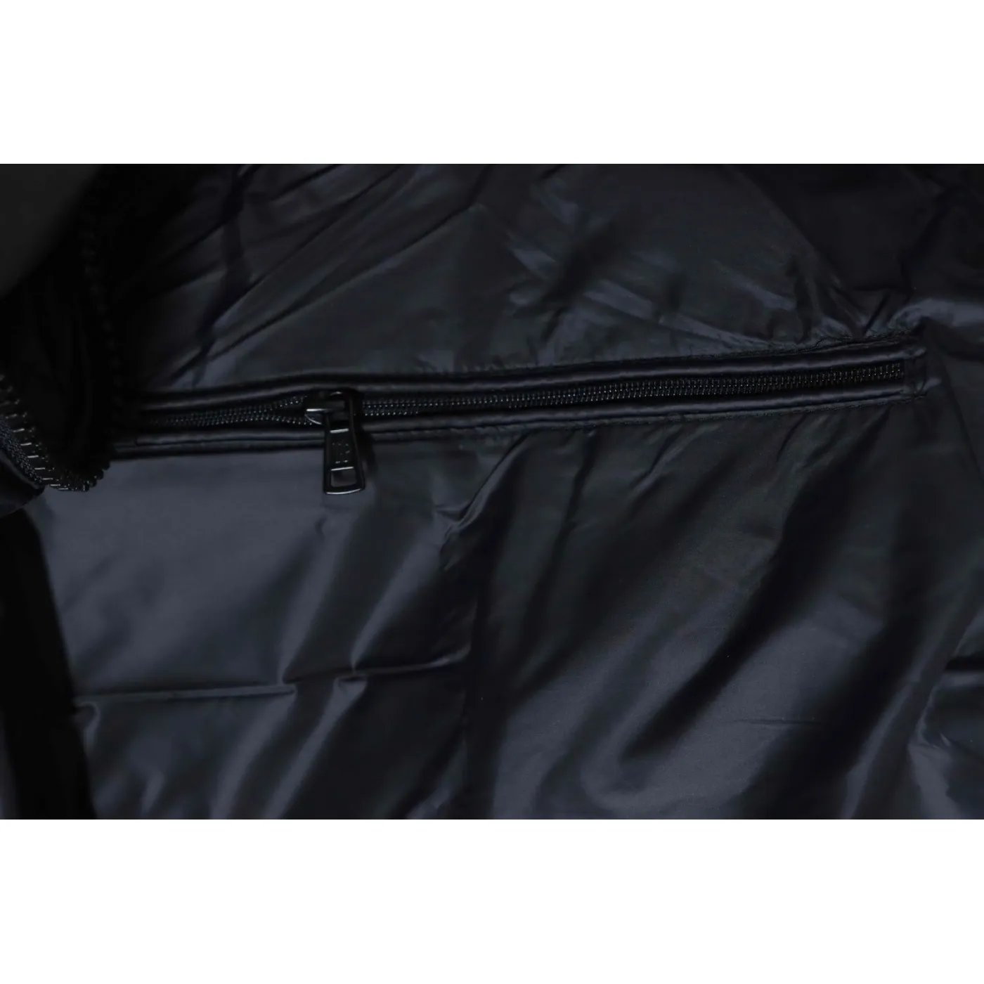 Moncler Logo Patch Zippered Stand-up Collar Black Down Jacket
