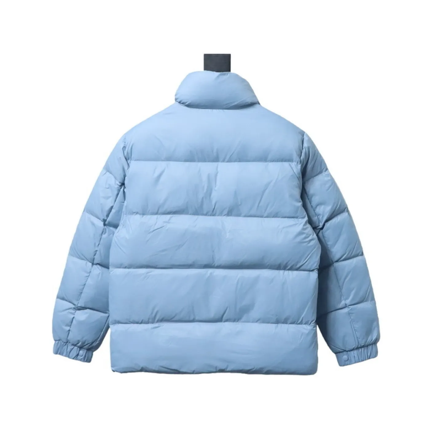 Moncler Patch Zippered Stand-up Collar Blue Down Jacket