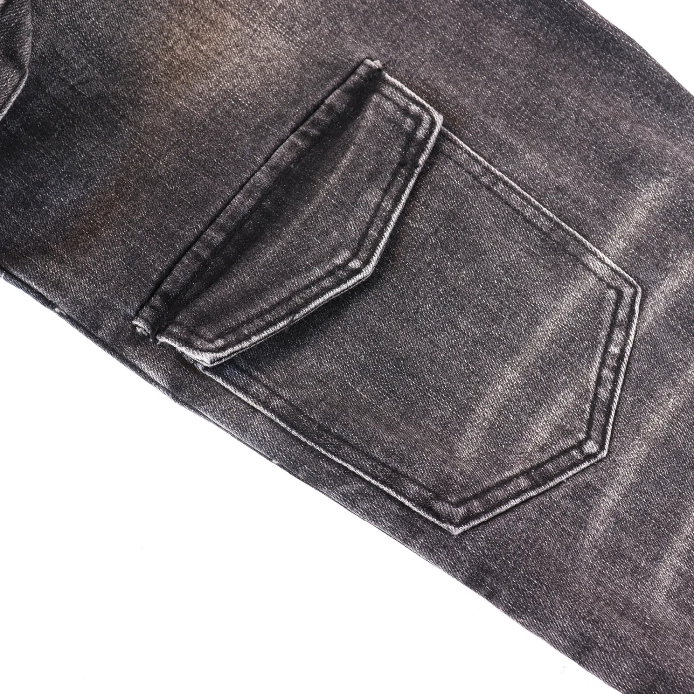 Godspeed Embroidered Multi-Pocket Jeans Smoky Gray